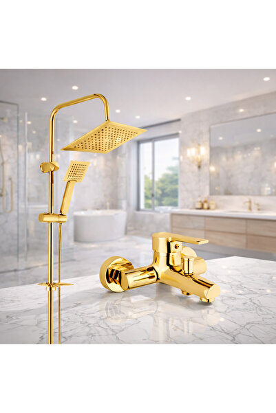 RocciArmatur Gold Robot Duş Seti Ve Banyo Bataryası Musluğu Çeşmesi Garantili...