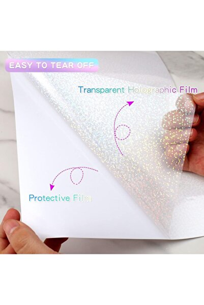 Choice Dots 20 Sheets Holographic Sticker Paper A4 Clear Vinyl Self Adhesive ...