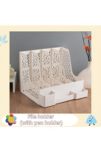 Choice حامل مستندات أبيض متعدد الطبقات بحجم A4، منظم مكتب مصنوع من مادة البول...