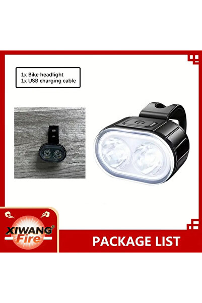 Choice مجموعة مصابيح أمامية وخلفية للدراجات الهوائية، قابلة للشحن، مزودة بمصا...