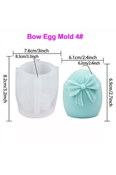 Choice3 قالب بيض على شكل فيونكة، 4 قطع، قالب سيليكون ثلاثي الأبعاد على شكل بي...