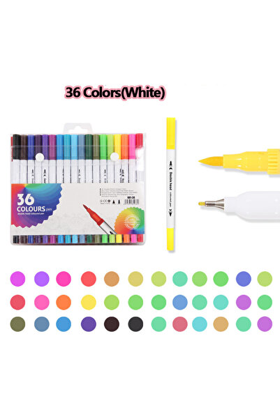 Choice 36 Colors-White 12-120 Colors Markers Set Dual Tip Brush Pen Fine Tip ...