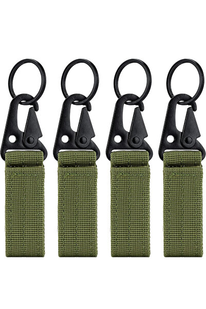 Choice green 4Pcs Nylon Tactical Carabiner Keychain Webbing Buckles Molle Bel...