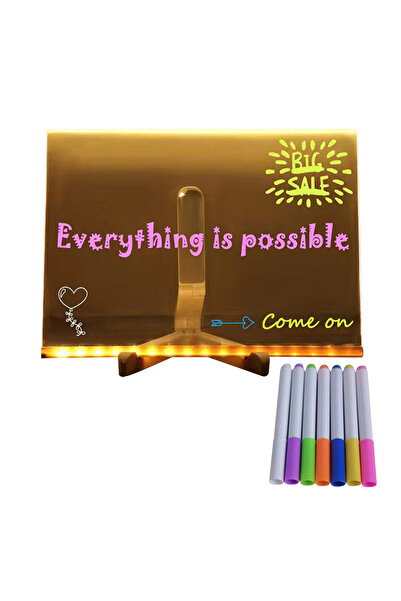 Choice مجموعة واحدة من لوحة ملاحظات LED مقاس 15×15 سم مع إضاءة ليلية و7 أقلام...