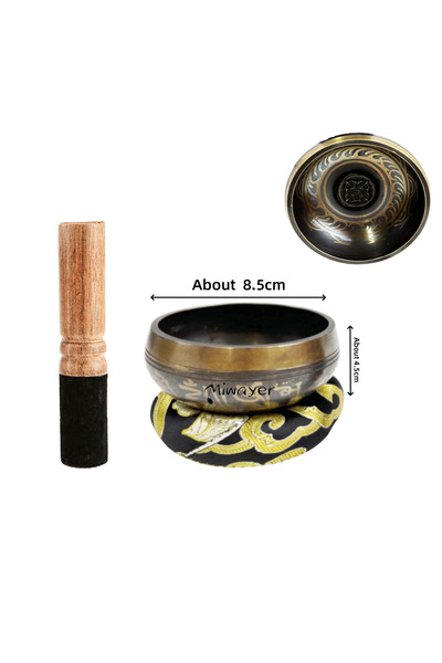 Choice5 About 8.5cm Tibetan Singing Bowl Set 8.5~20CM Size Optional Scripture...