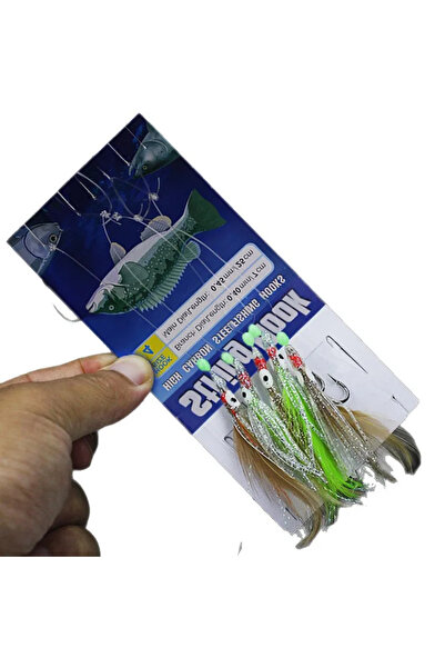 Choice عبوة واحدة من 10 قطع من طُعم صيد سمك الماكريل BRAVMACK، 5 قطع، ريش أخط...