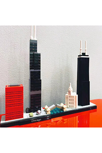Choice أفكار إبداعية خشبية، مدينة شيكاغو، أفق المدينة، مبنى معلم بارز، 444 قط...