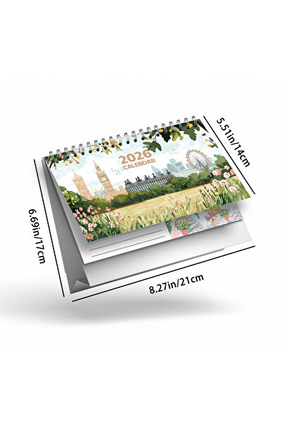 Choice تقويم مكتبي للسفر مرسوم يدويًا، بألوان متنوعة، قطعة واحدة، لعام 2026، ...