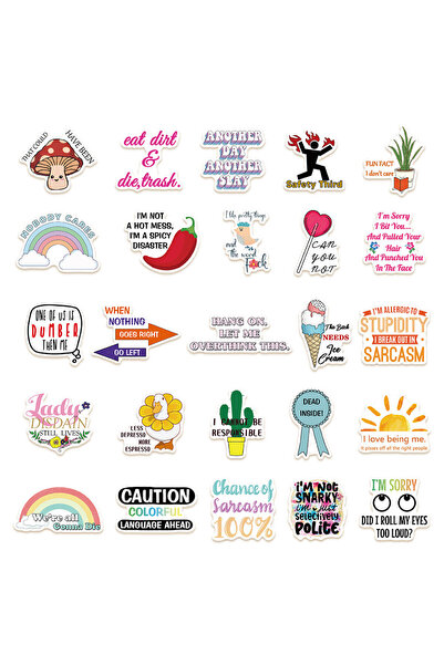 Choice ٥٠ قطعة من ملصقات الاقتباسات الساخرة - ديكور يمكنك صنعه بنفسك للدفاتر ...