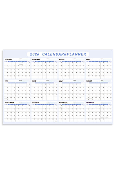 Choice مخطط سنوي كبير لعام 2026، 12 شهرًا، مع ملصقات، 365 يومًا في السنة، دفت...