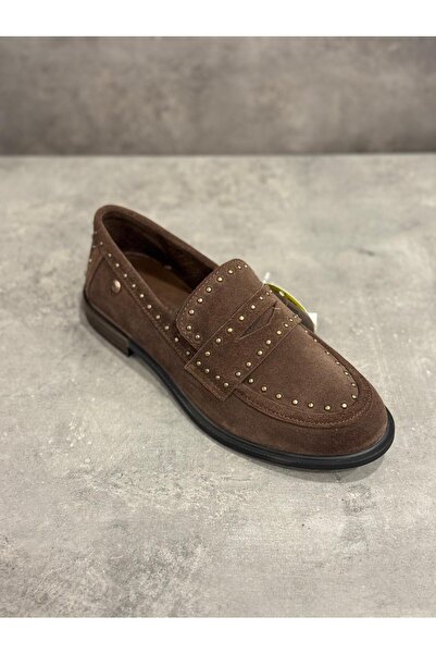 Mammamia Handmade Genuine Leather Staple Patterned Loafer