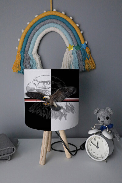 BelezaHome White Black Eagle Themed Children's Room Lampshade