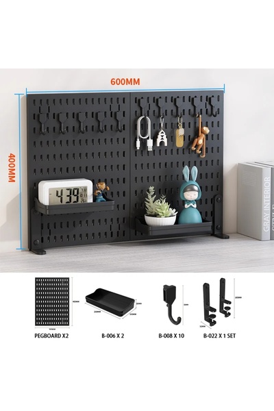 Choice مجموعة BK Clamp-On SET 2 لتخزين ألواح التثبيت المكتبية القائمة. رف مكت...