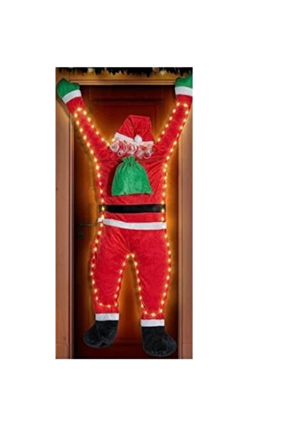 Choice مجموعة سانتا كلوز القطيفة المضيئة بطول 110 سم/170 سم، مناسبة للتسلق وا...
