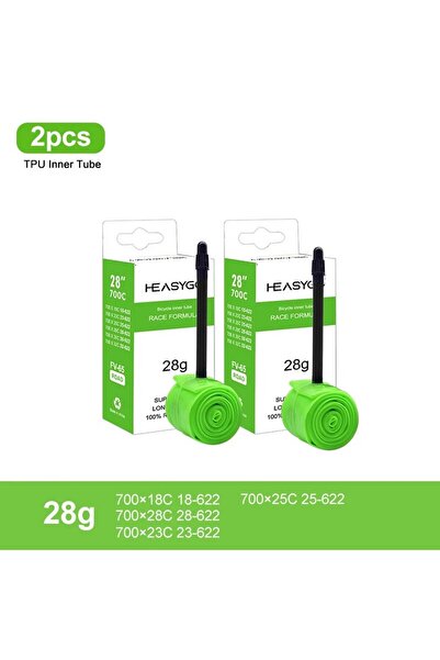 Choice Presta Valve 65mm 2 pcs Green Ultralight Bike Inner Tube 700C 18 23 25...