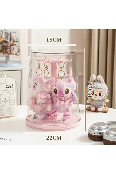 Choice صندوق وردي بدون دمية، حامل عرض دوار 360 درجة لألعاب الصناديق العشوائية...