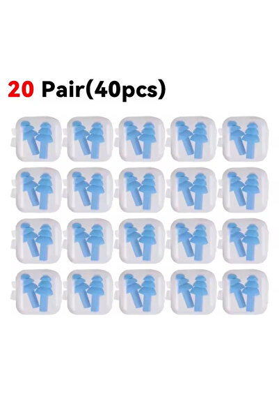 Choice 20 زوجًا (40 قطعة) 25/زوج واحد من سدادات الأذن، سدادات أذن سيليكون قاب...