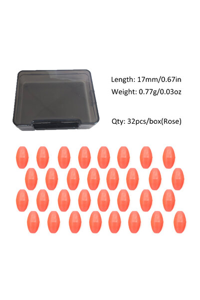 Choice علبة من 32 خرزة مضيئة من البلاستيك الصلب، مناسبة لصيد الأسماك في الميا...