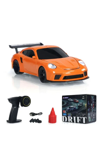 Choice سيارة دريفت برتقالية تعمل بالتحكم عن بعد بتردد 2.4 جيجا هرتز، بمقياس 1...