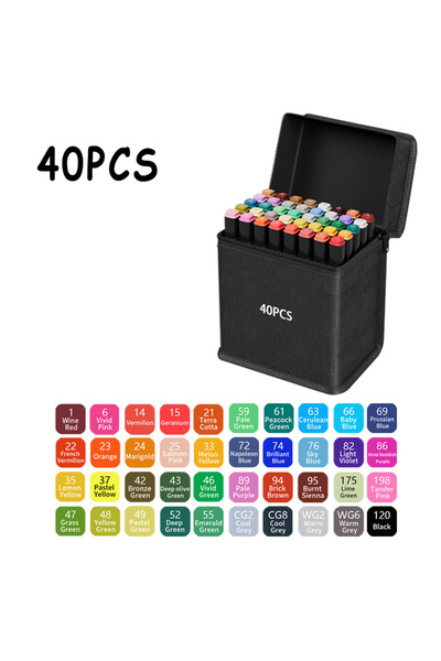Choice 40 Colors 24/48/80/120/168/262 Colors Professional Drawing Markers Dua...