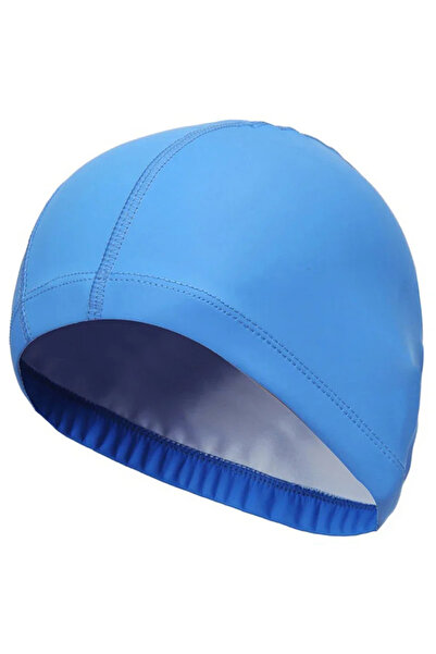 Choice C102-light blue PU Fabric Swimming Cap Men Women Waterproof Swim Pool ...