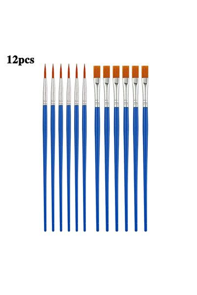Choice6 12 mixed B 12/24 Pcs Painting Brushes Set Art Round Flat Hair Nylon H...