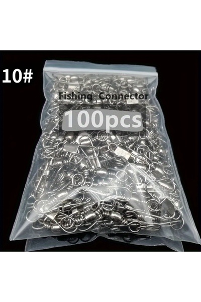 Choice4 10 JSFUN 5 Size 100pcs/Pack Swivels Fishing Connector Pin Bearing Rol...