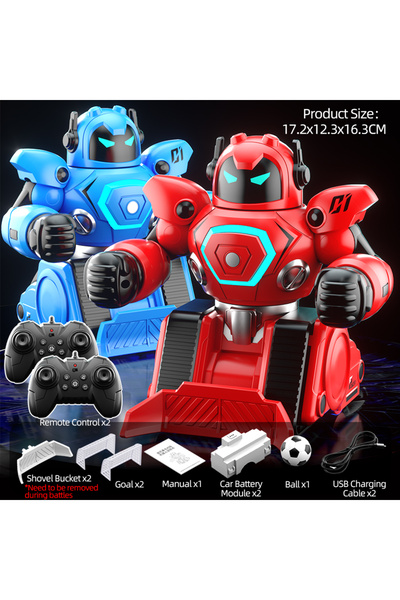 Choice Red-Blue RC Robot Battle Boxing Football Robot Parent-Child Game Remot...