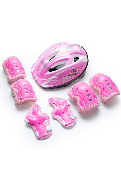 Choice طقم معدات حماية للأطفال مكون من 7 قطع باللون الوردي، يشمل خوذة ووسادات...