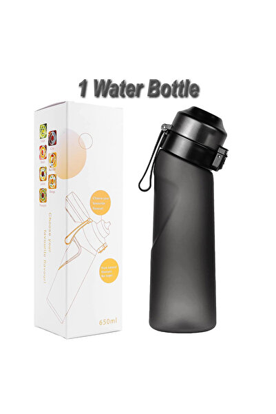 Choice زجاجة مياه بنكهات متنوعة، لون أسود مطفي، سعة 650 مل، بدون حلقة، مزودة ...