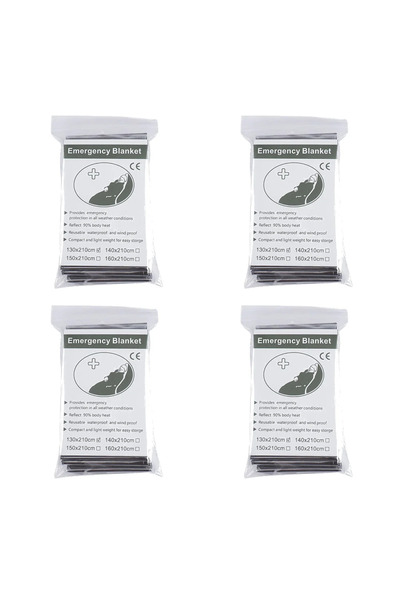 Choice بطانية طوارئ فضية اللون، 4 قطع، 1-10 قطع، مقاومة للرياح والماء، مصنوعة...