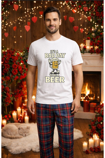 MVRDAR Σετ ανδρικής βαμβακερής πιτζάμας για την Ημέρα του Αγίου Βαλεντίνου, D...