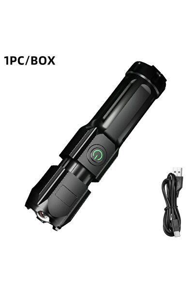 Choice Black 4 Lighting Mode Strong LED Flashlights Telescopic Zoom Tactical ...
