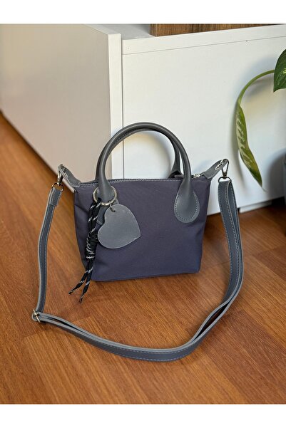 Bagnest Charm Detailed Fabric Small Size Women's Hand and Shoulder Bag