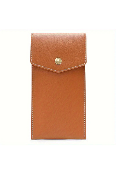 Choice brown PU Leather Pencil Case Storage Bag Student Glasses Portable Stat...