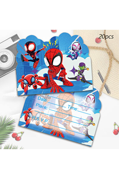 Choice1 مجموعة مينيسو من 20 بطاقة دعوة عيد ميلاد سبايدي وأصدقائه المذهلين، سب...