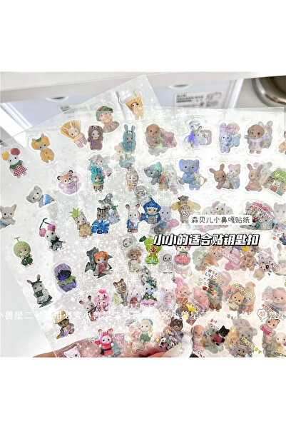 SYLVANIAN FAMILIES ١٠ قطع من ملصقات كرتونية لطيفة للأطفال والفتيات، يتم إرسال...