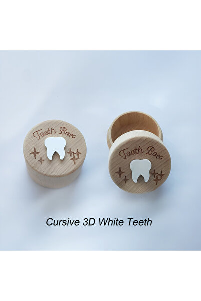 Choice 3D White Teeth 1pc Wooden Tooth Fairy Box - Unfinished Wood Keepsake f...