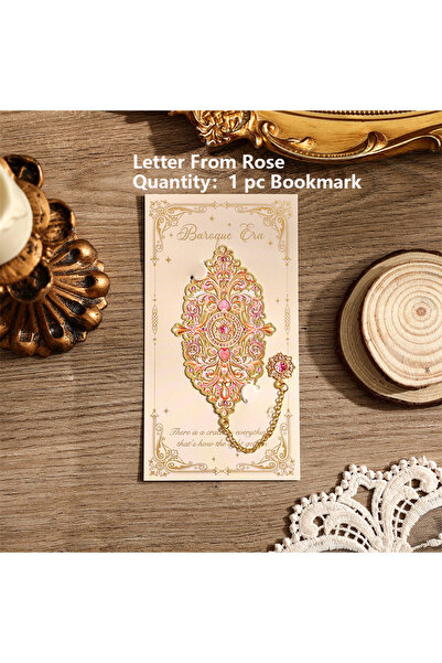 Choice رسالة من روز - عبوة واحدة - فواصل كتب معدنية عتيقة الطراز الباروكي - ت...