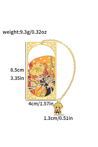 Miniso Agatsuma Zenitsu Japanese anime kimetsu no yaiba metal bookmark - Euro...