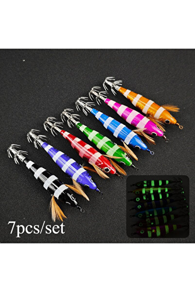 Choice مجموعة من 7 قطع من طُعم صيد الأخطبوط، 7 قطع من طُعم صيد الحبار الأفقي ...