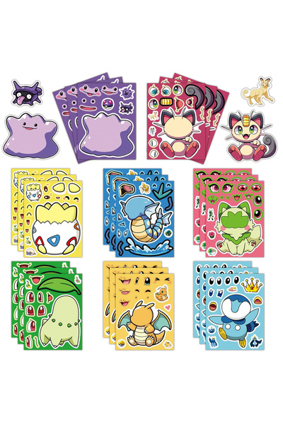 Choice8 Style9 16Sheets 6/8/12/16Sheets Pokemon Puzzle Stickers Children Make...