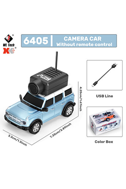 Choice سيارة تحكم عن بعد صغيرة زرقاء من WLtoys بمقياس 1/64، مزودة بكاميرا FPV...