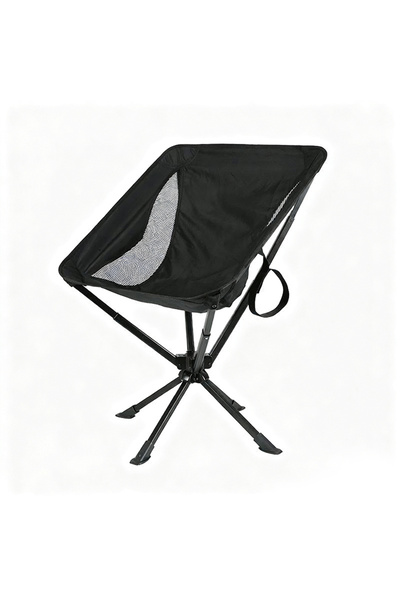 Choice كرسي تخييم دوار خارجي محمول أسود اللون، سهل التركيب في خمس ثوانٍ، خفيف...