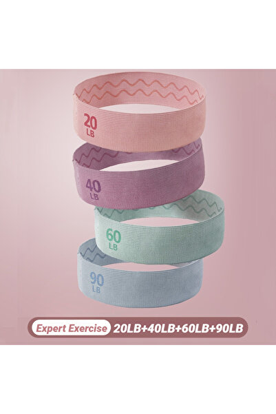 Choice 4PCS (20-90LB) Elastic Workout Bands Anti-Slip Squat Portable Glute Th...