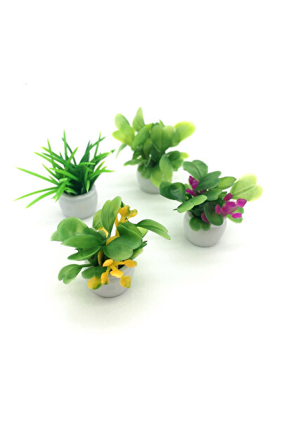 Choice 4 قطع من نباتات بيت الدمى، نبات بونساي مصغر، نبات صغير في أصيص، نموذج ...