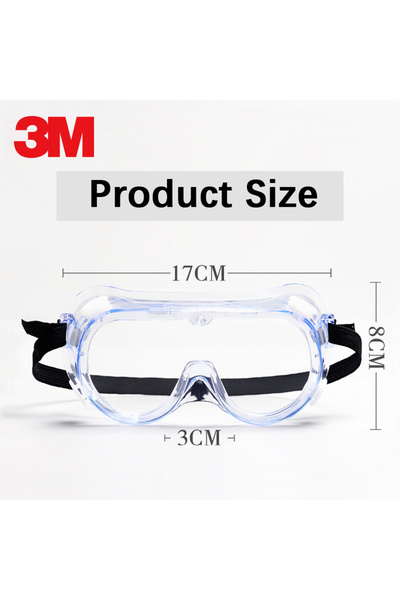 Choice 1621AF-Anti-fog 3M 1621】Eyeglasses Goggles Impact PC Chemical Splash S...