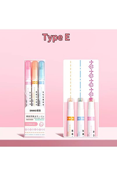 Choice 3pcs 6/3pcs Flower Shape Outline Pens Highlighter Marker Curve Roller ...
