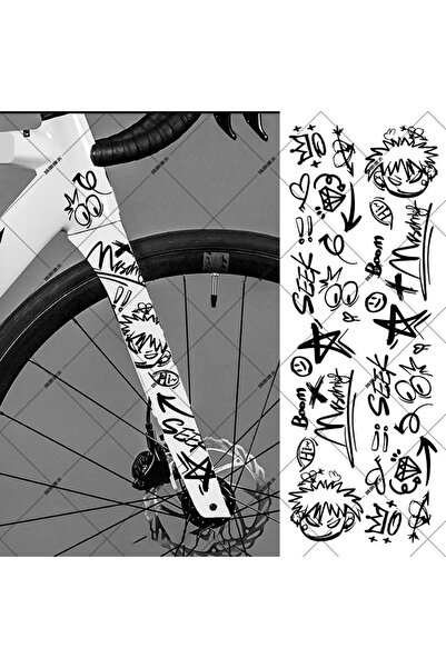 Choice ملصقات دراجات بتصميم جرافيتي لإطار الدراجة والأنبوب العلوي، برسومات كر...