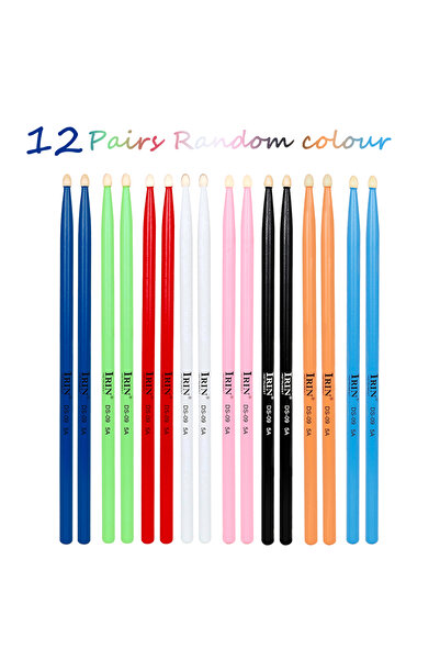 Choice16 12 Random colour IRIN Drumstick Jazz Drum 5A Solid Wood Pair Drum St...
